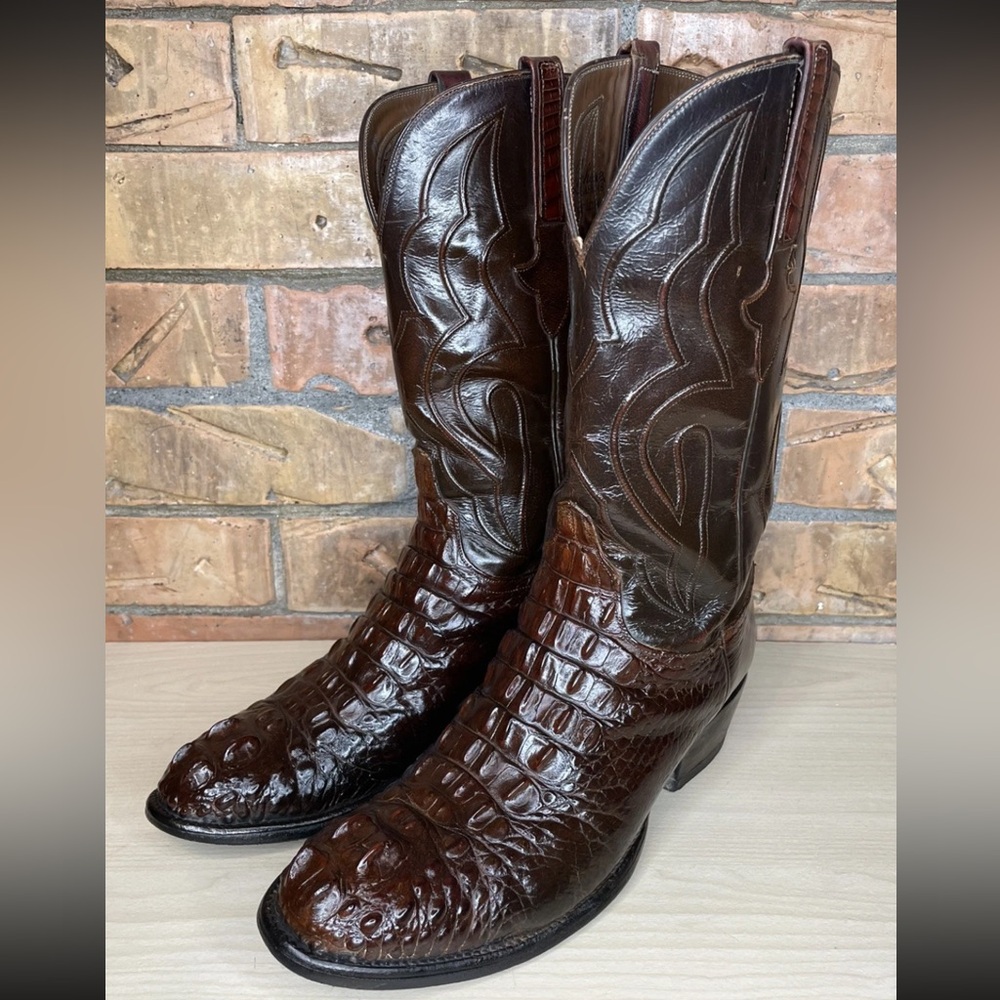 Lucchese Classics Hornback Alligator Cowboy Boots Size 9.5EE